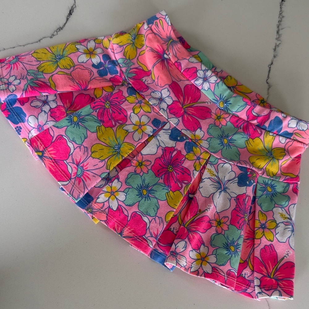 Isaac Mizrahi Pink Floral Trim skirt 5/6